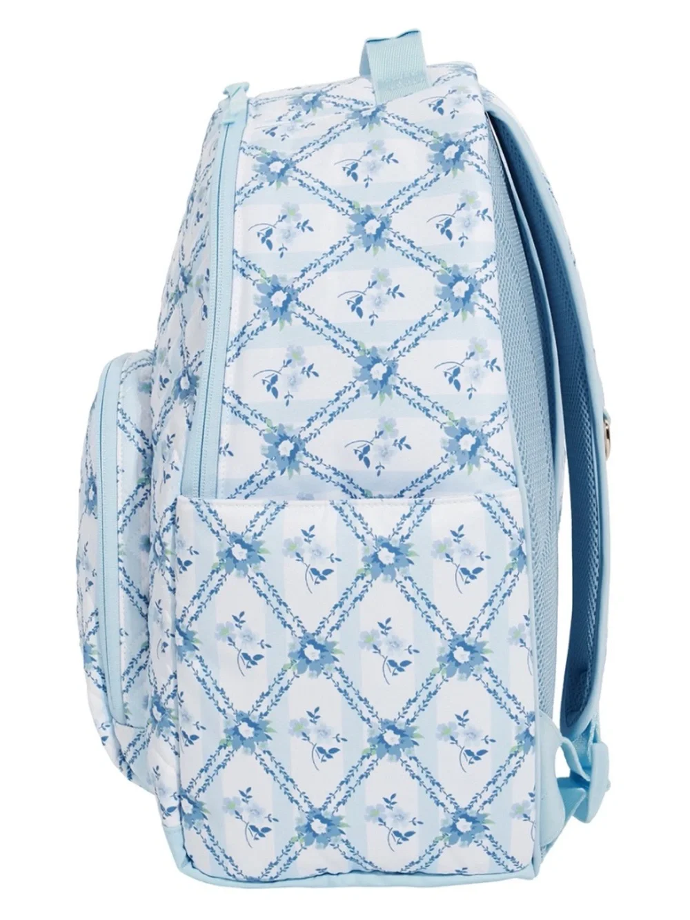 Pottery Barn Teen Hill House Quilted Floral Backpack in Blue and Mint